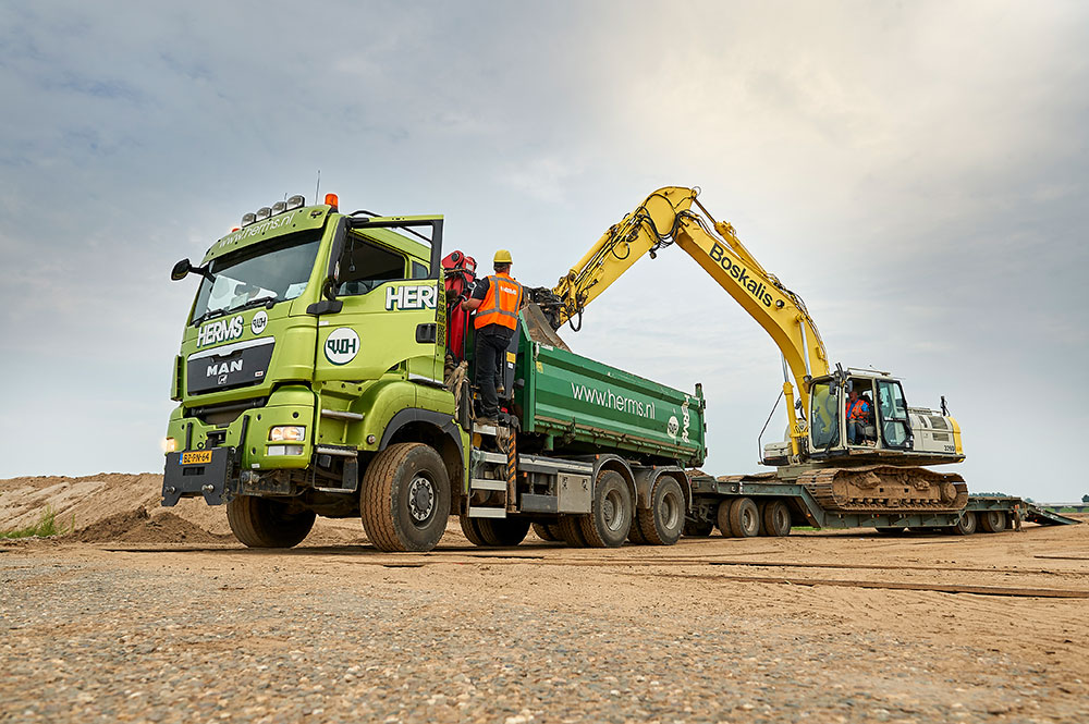 Herms dieplader transport